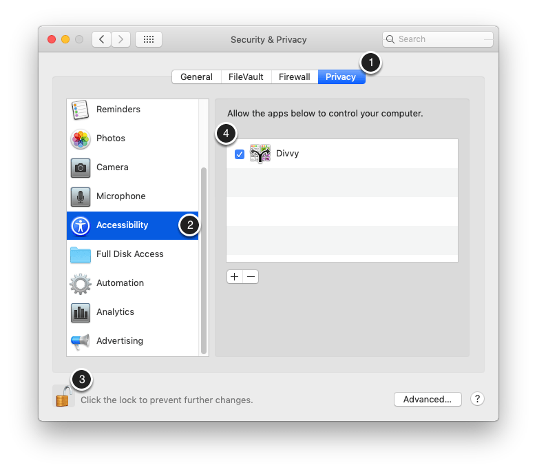 disable accessibiity in mac os 10.12