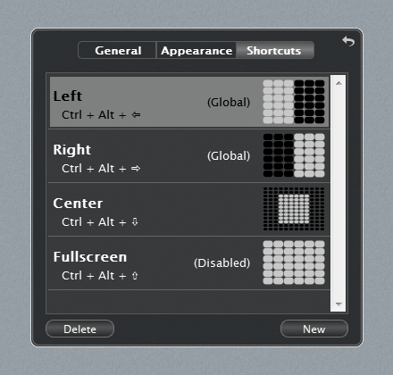 Shortcuts Preferences